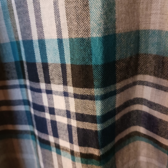 Express Blue Plaid Flannel Mens Shirt Size XL Snap Closures  NWT - Picture 4 of 5